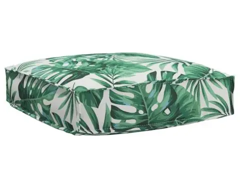 Pătură de Pallet pentru Scaun cu Model de Frunze, 60x60x12 cm, Fabrică Oxford. - 1/5