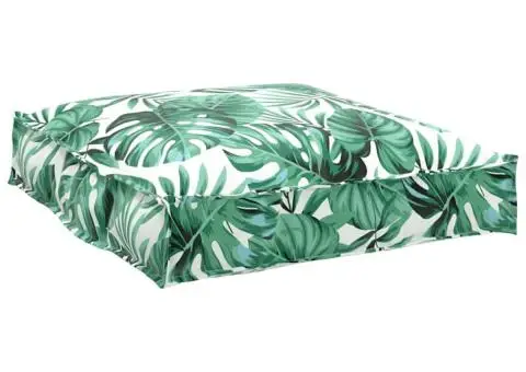 Perna pentru palete cu imprimeu de frunze, 70 x 70 x 12 cm, din țesătură Oxford - 1/5