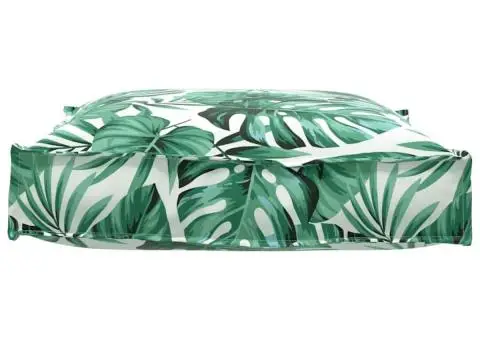 Perna pentru palete cu imprimeu de frunze, 70 x 70 x 12 cm, din țesătură Oxford - 4/5