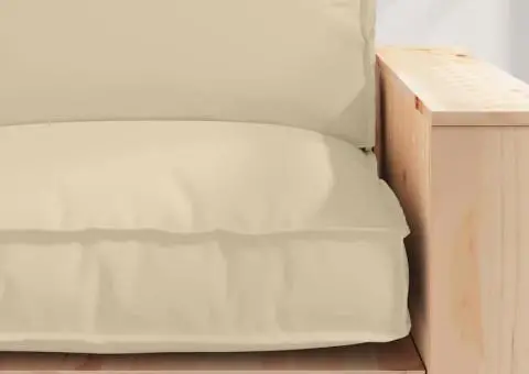 Perna pentru scaun Bej 80x80x12 cm din țesătură Oxford - 5/5