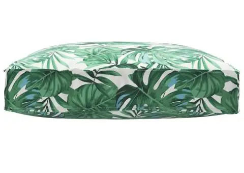 Pernă pentru palet de șezut cu model de frunze, 80x80x12 cm, din material Oxford. - 2/5