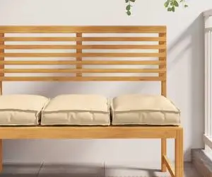 Set de 2 perne pentru palet, bej, 40 x 40 x 8 cm, din stofă Oxford