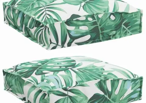 Set de 2 cozețe pentru șezut, model cu frunze, 40 x 40 x 8 cm, material Oxford - 2/5