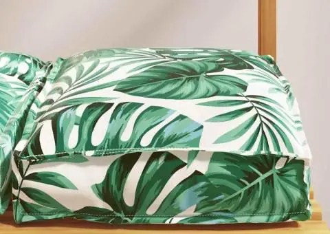 Set de 2 cozețe pentru șezut, model cu frunze, 40 x 40 x 8 cm, material Oxford - 4/5