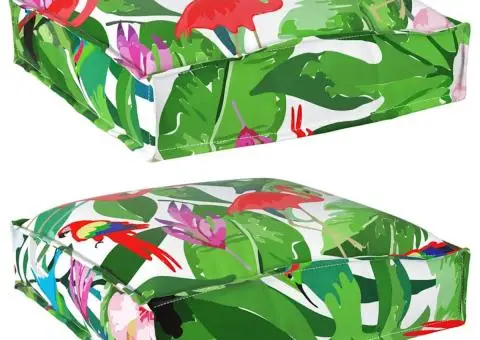 Perne pentru șezlong 2 buc Tropical Jungle 40x40x8 cm, fabricată din Oxford. - 2/5