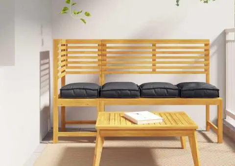 Perne Pallet pentru Șezut - 4 piese Negre, 40 x 40 x 8 cm, din material Oxford. - 1/5