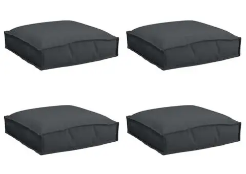 Perne Pallet pentru Șezut - 4 piese Negre, 40 x 40 x 8 cm, din material Oxford. - 2/5