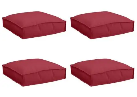 Perne pentru paleti , set de 4 buc, Bordo, dimensiuni 40 x 40 x 8 cm, din stofă Oxford. - 2/5