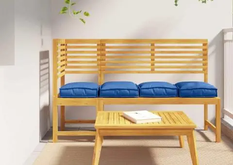 Set de perne pentru șezut , 4 piese, albastre, 40x40x8 cm, din țesătură Oxford - 1/5