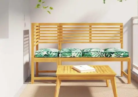 Set 4 pernă pentru palet, model de frunze, 40 x 40 x 8 cm, din țesătură Oxford - 1/5