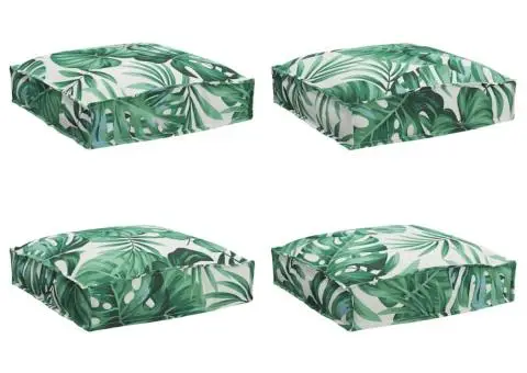 Set 4 pernă pentru palet, model de frunze, 40 x 40 x 8 cm, din țesătură Oxford - 2/5