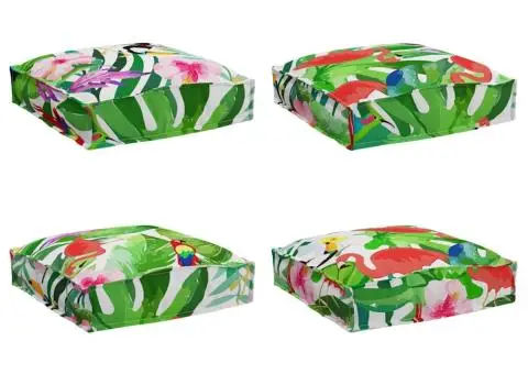 Perne pentru palet pentru șezlong, 4 piese Tropical Jungle, 40x40x8 cm, din țesătură Oxford - 2/5