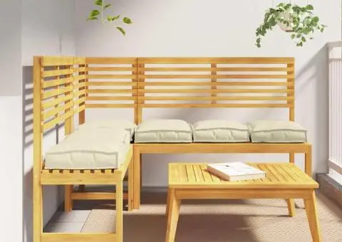 Perne de Palet pentru Scaun - 6 piese, Crem, 40x40x8 cm, Material Oxford - 1/5