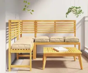 Set de perne pentru palet , 6 bucăți, bej, 40x40x8 cm, din țesătură Oxford