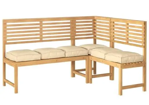 Set de perne pentru palet , 6 bucăți, bej, 40x40x8 cm, din țesătură Oxford - 3/5