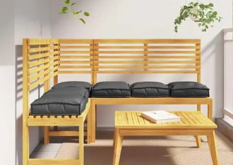 Pernuțe Palet pentru scaun, 6 buc, negre, 40 x 40 x 8 cm, din material Oxford. - 1/5