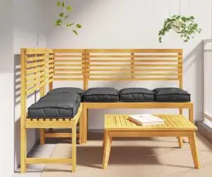 Pernuțe Palet pentru scaun, 6 buc, negre, 40 x 40 x 8 cm, din material Oxford.