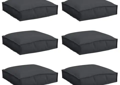 Pernuțe Palet pentru scaun, 6 buc, negre, 40 x 40 x 8 cm, din material Oxford. - 2/5