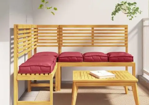 Padele pentru șezlong, set de 6 bucăți, bordo, dimensiuni 40 x 40 x 8 cm, din material Oxford - 1/5