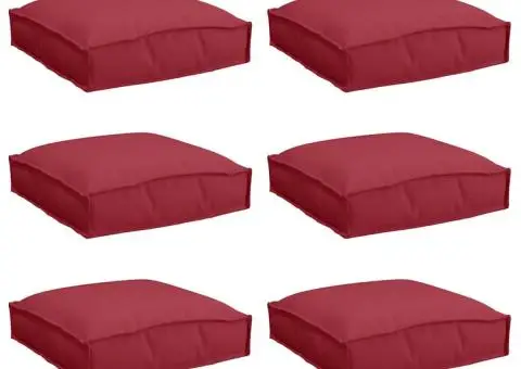 Padele pentru șezlong, set de 6 bucăți, bordo, dimensiuni 40 x 40 x 8 cm, din material Oxford - 2/5