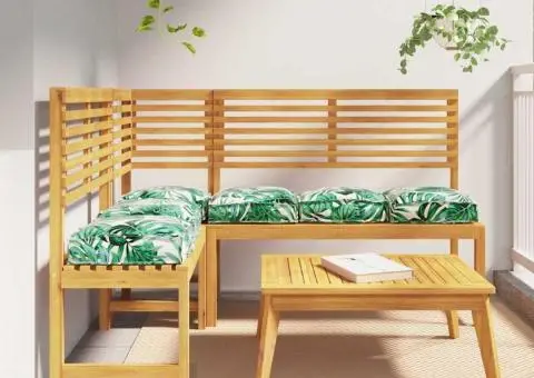 Perne pallet pentru șezut, set de 6, model de frunze, 40 x 40 x 8 cm, din fabrică Oxford. - 1/5