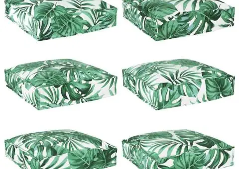 Perne pallet pentru șezut, set de 6, model de frunze, 40 x 40 x 8 cm, din fabrică Oxford. - 2/5