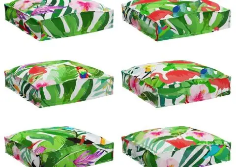 Pernuțe de palet viaXL pentru șezlong 6 bucăți Tropical Jungle 40x40x8 cm, fabrică Oxford - 2/5