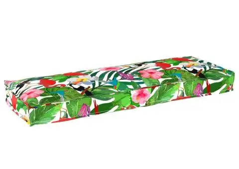Perne pentru bănci Tropical Jungle 120x40x8 cm, din material Oxford - 1/5