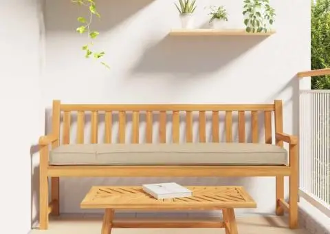 Pernă pentru palet de bancă Bej 180x40x8 cm din țesătură Oxford - 1/5