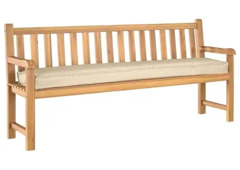 Pernă pentru palet de bancă Bej 180x40x8 cm din țesătură Oxford - 3/5