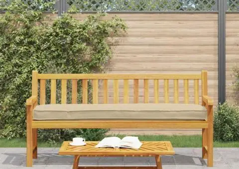 Pernă pentru palet de bancă Bej 180x40x8 cm din țesătură Oxford - 4/5