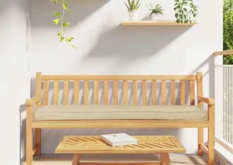 Pernă pentru bancă Bej 200x40x8 cm Fabrică Oxford - 1/5