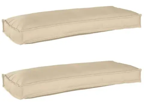 Perne pentru bancă 2 buc Bej 100x40x8 cm Fabrică Oxford - 1/5