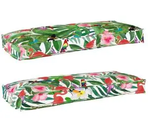 vidaXL Perne pentru Palete pentru Bancă 2 buc Jungla Tropicală 100x40x8 cm Fabric Oxford