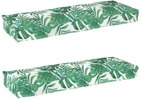 Covoare pentru bănci 2 bucăți cu model de frunze 120x40x8 cm fabricat din Oxford - 1/5