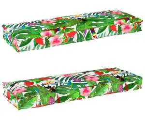 vidaXL Perne pentru bancă 2 pcs Jungla Tropicală 120x40x8 cm Material Oxford