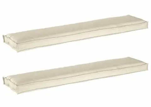 Cojile pentru bancă 2 buc Crem 180x40x8 cm Fabric Oxford - 2/5