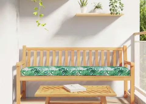 Perne pentru Palet pentru Bancă 2 bucate Model de Frunze 180x40x8 cm Fabric Oxford - 1/5