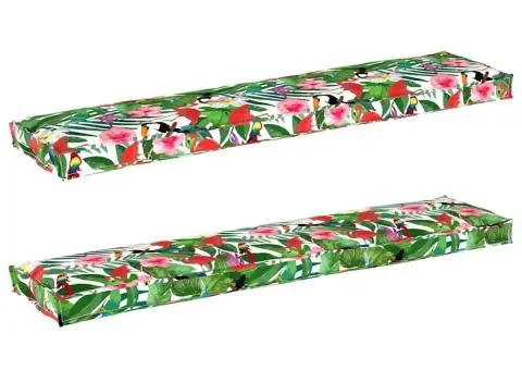 Perne pentru bancă 2 bucăți Tropice Junglă 180x40x8 cm Material Oxford - 2/5