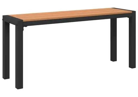 Bancă de grădină 100 cm din oțel și WPC maro-negru - 2/5