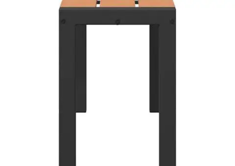 Bancă de grădină 100 cm din oțel și WPC maro-negru - 5/5