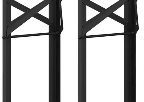 Bancă bere cu picioare pliabilă 2buc negru vopsit electrostatic - 2/5