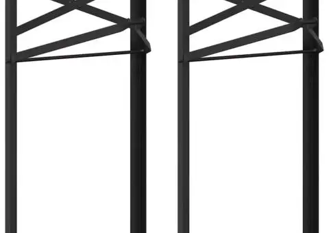 Bancă bere cu picioare pliabilă 2buc negru vopsit electrostatic - 2/5