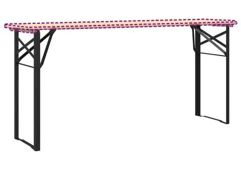 Bancă bere cu picioare pliabilă 2buc negru vopsit electrostatic - 3/5