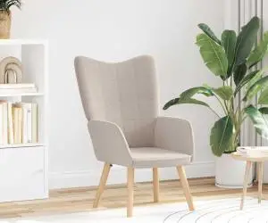 vidaXL Fotoliu de relaxare, gri deschis, material similar lână