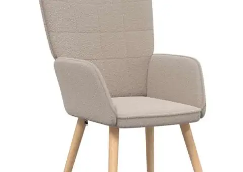 Fotoliu de relaxare, gri deschis, material similar lână - 2/5