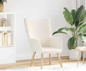 vidaXL Fotoliu de relaxare, crem, material similar lână