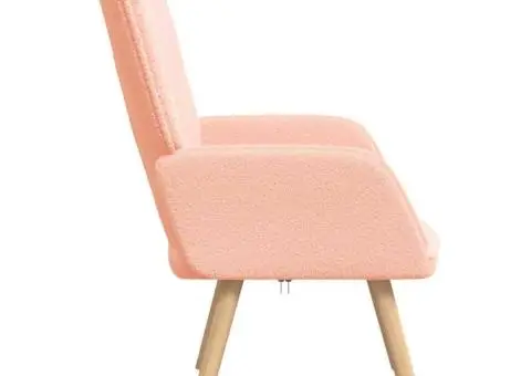 Fotoliu de relaxare, roz, material similar lână - 5/5