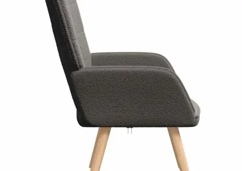 Fotoliu de relaxare, gri închis, material similar lână - 5/5