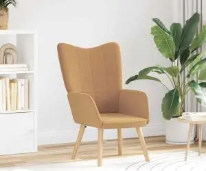 Fotoliu de relaxare, bej, material similar lână